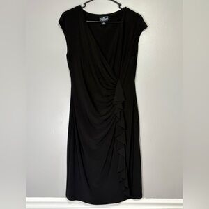 American Living Essentials Riches V-Neck Black Dress Size 14